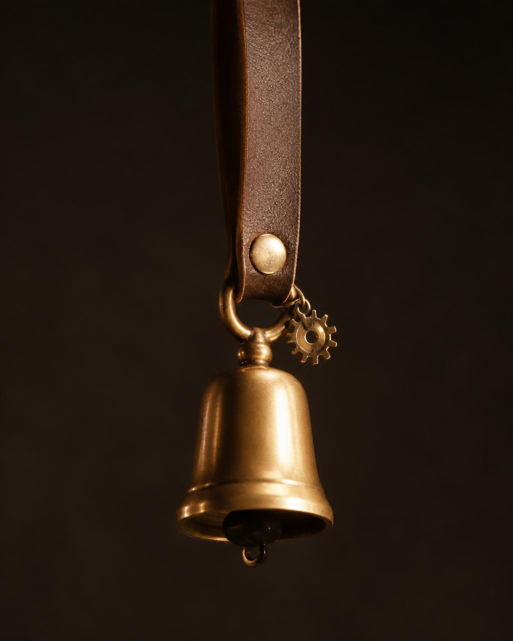 Good-luck guardian bells with mechanical detailing