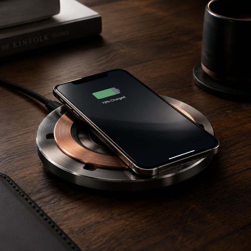 Wireless charger with mechanical component styling