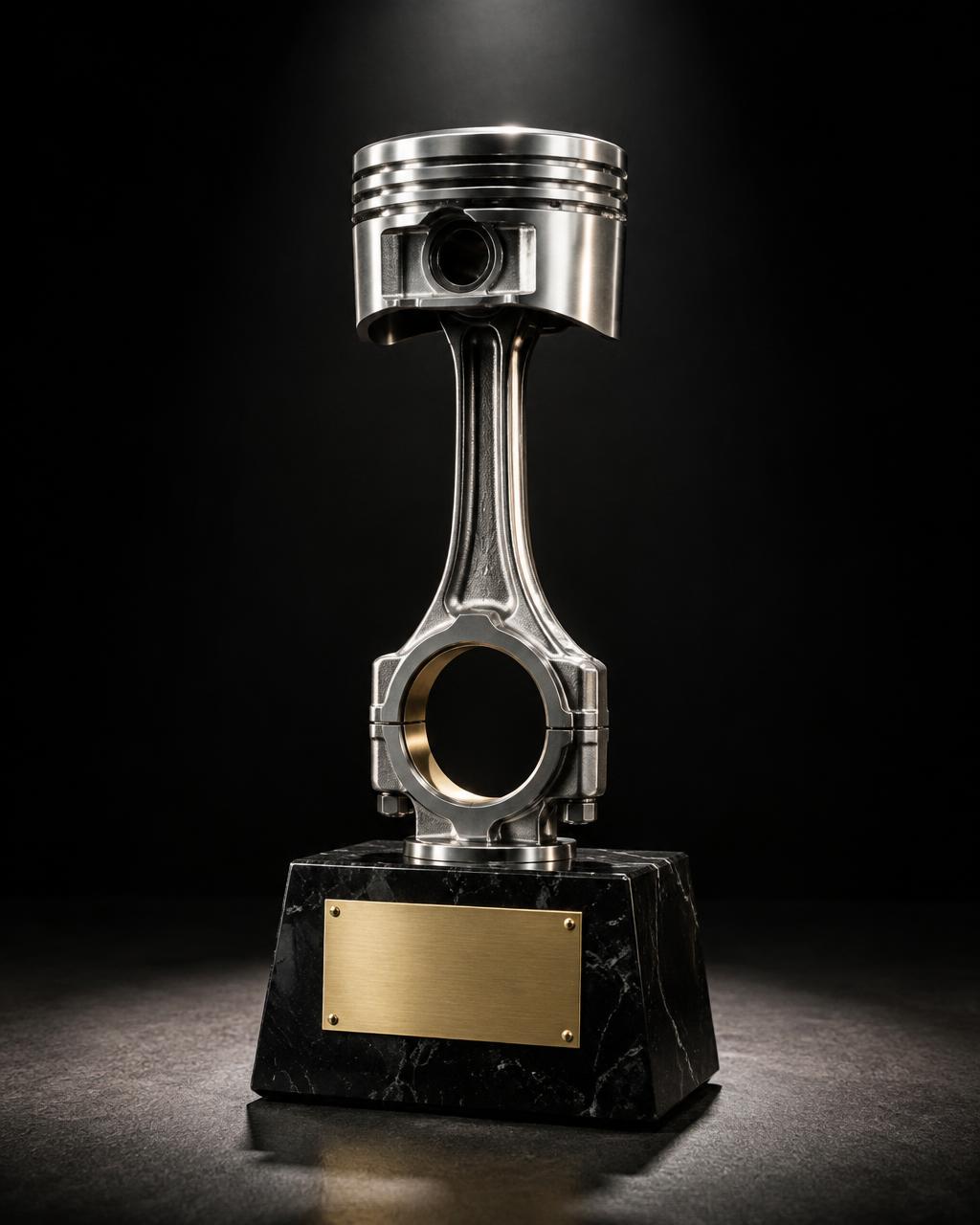 Trophy built from mechanical components